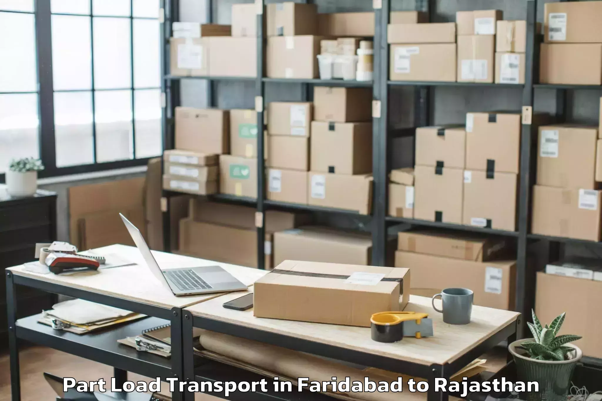 Professional Faridabad to Niwai Part Load Transport